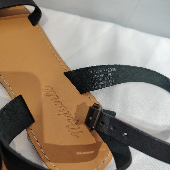 Madewell The Boardwalk Ankle Sandal Black Leather Crisscross Flat Size 7 - Picture 8 of 9